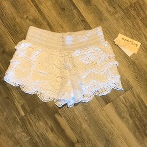 White Crochet Shorts